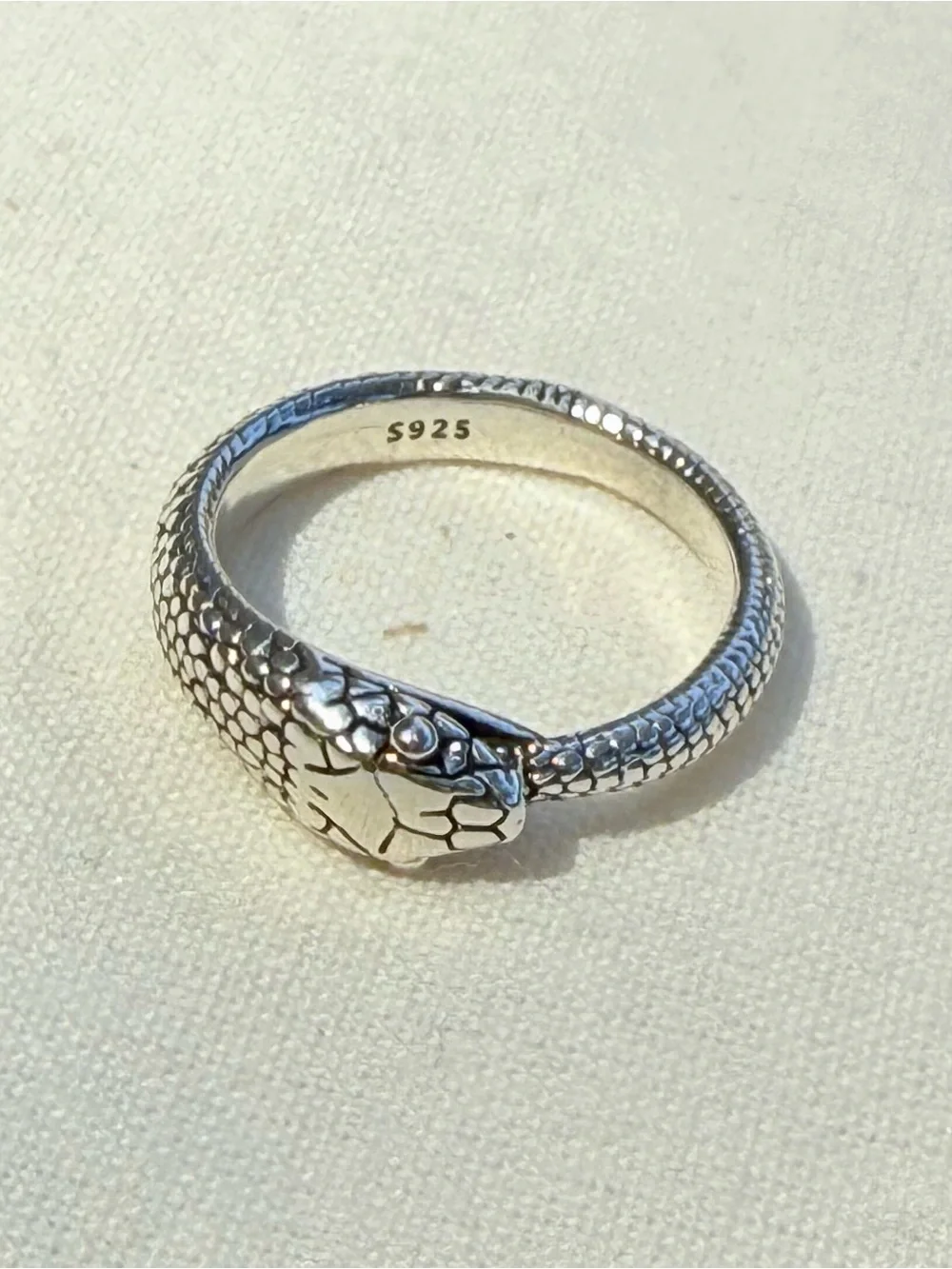 Serpenti Sterling Silver Snake Head Ring - S925